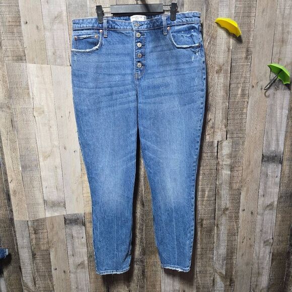 Abercrombie & Fitch Curve Love The Skinny High Rise Button Fly Jeans - Picture 1 of 5